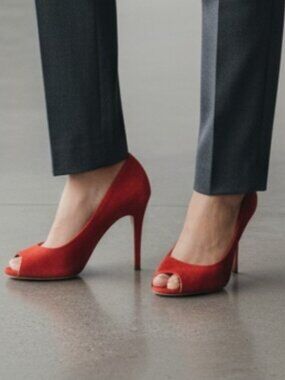 Prada Peep Toe Pump Heel Patent Leather Women size EUR 37 Prada